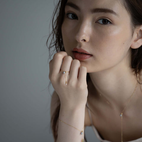 メレダイヤチャーム18K Yラインネックレス