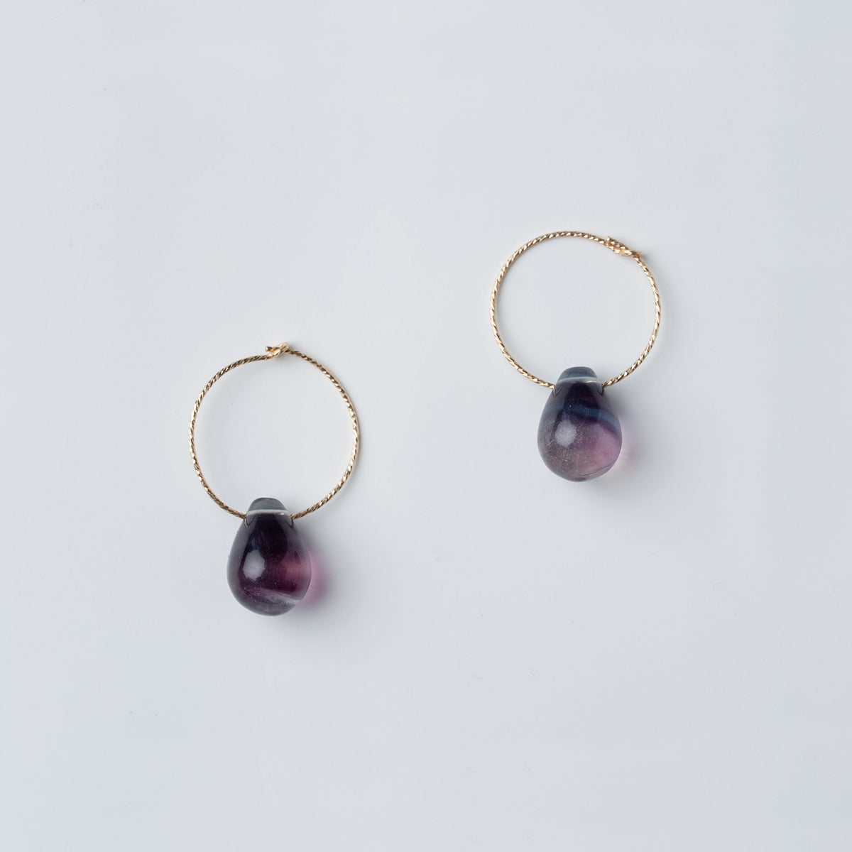 フローライトフープピアス|SUNSET PURPLE