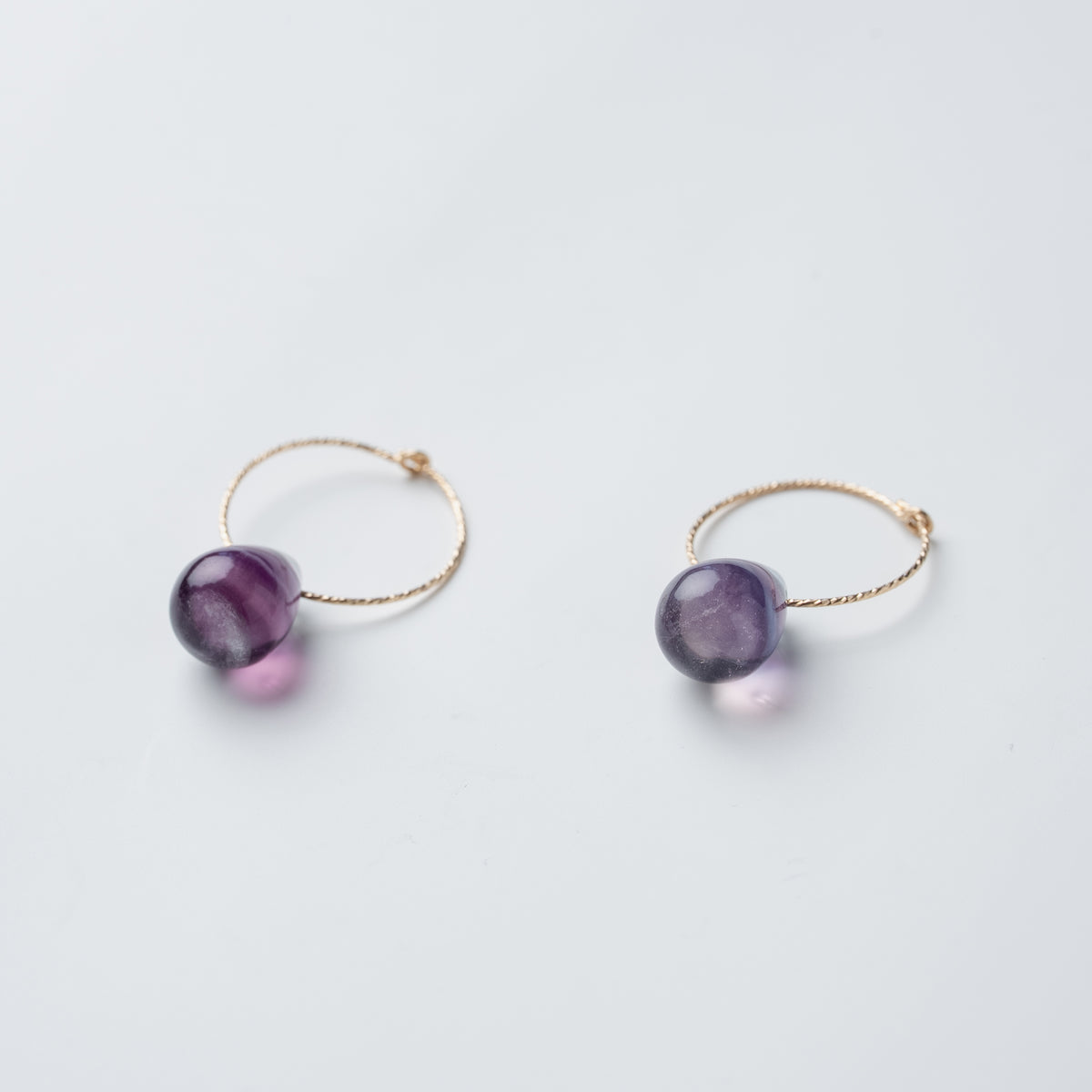 フローライトフープピアス|SUNSET PURPLE