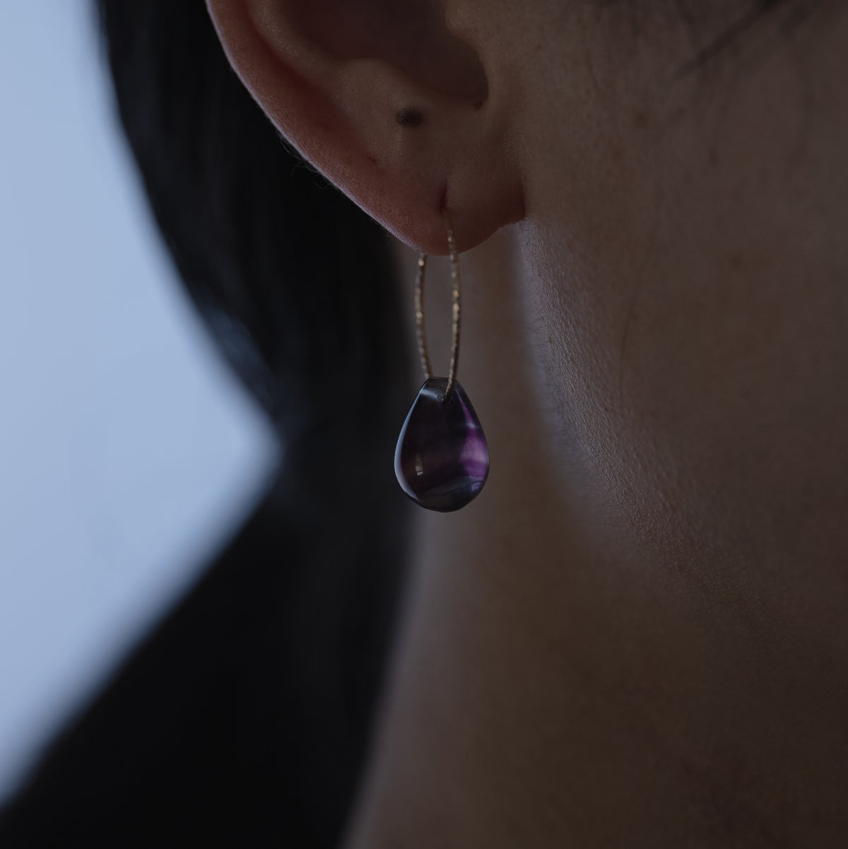 フローライトフープピアス|SUNSET PURPLE