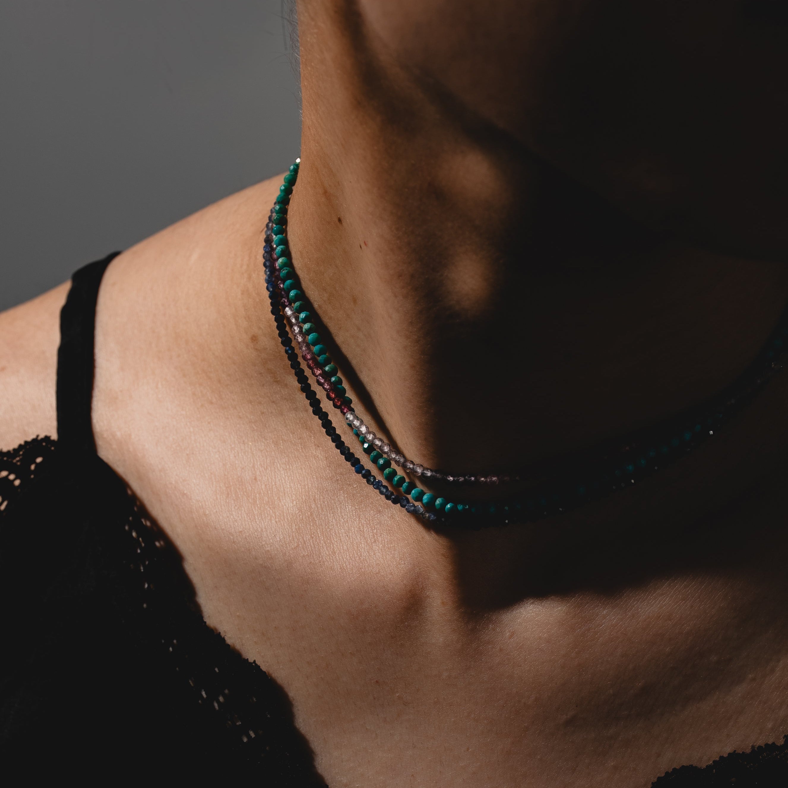 Quiet Sapphire Beads Necklace