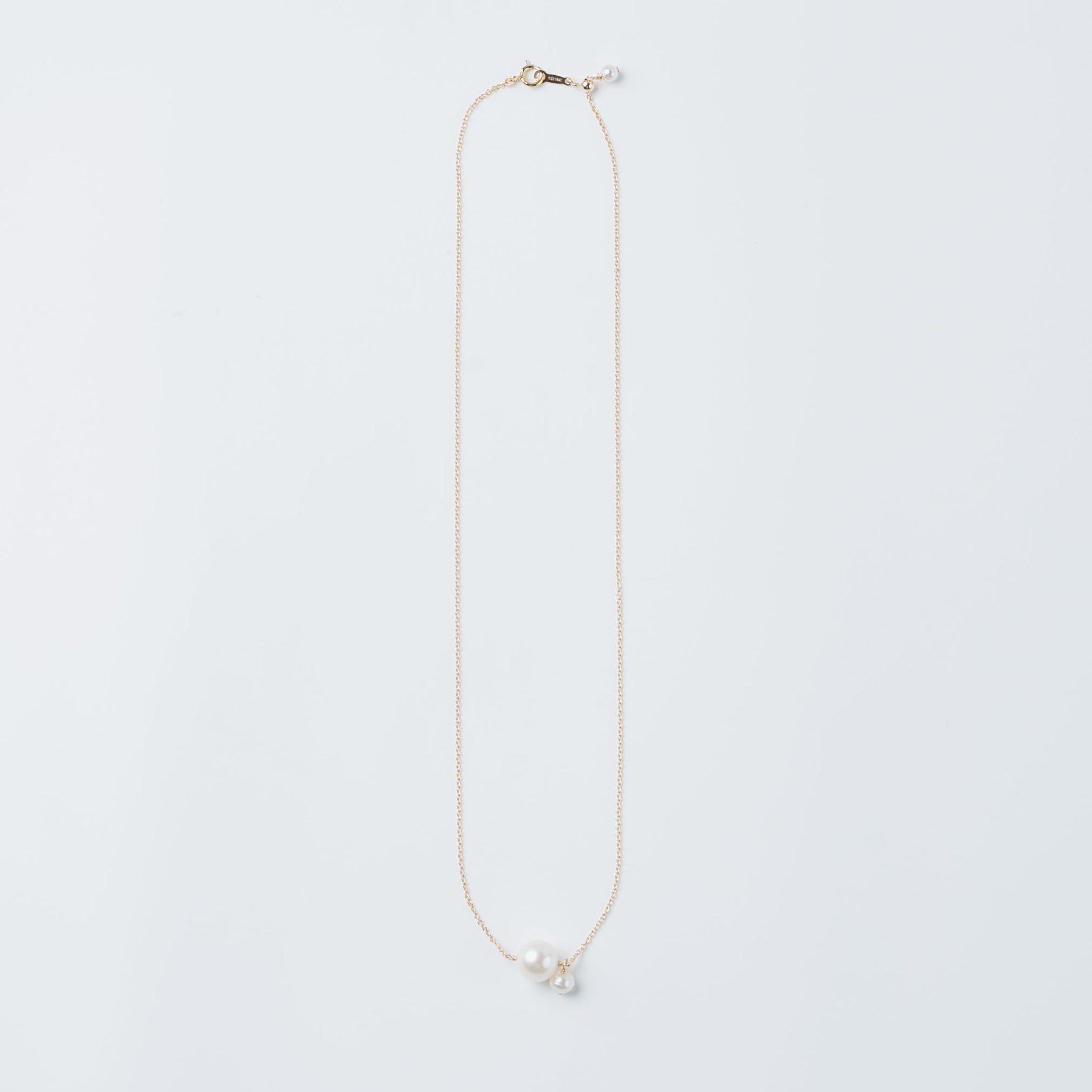 Floating Twin Pearl Necklace