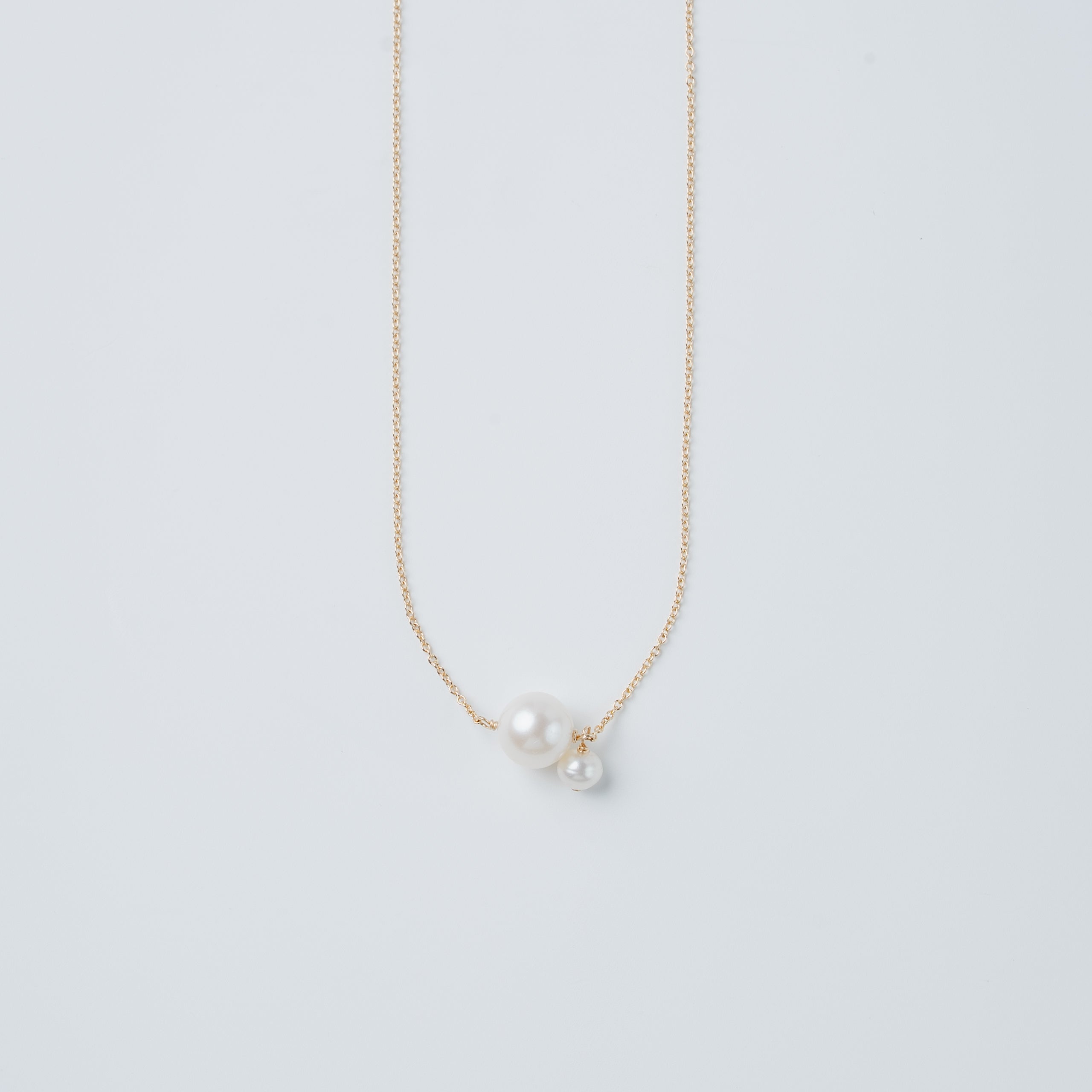 Floating Twin Pearl Necklace