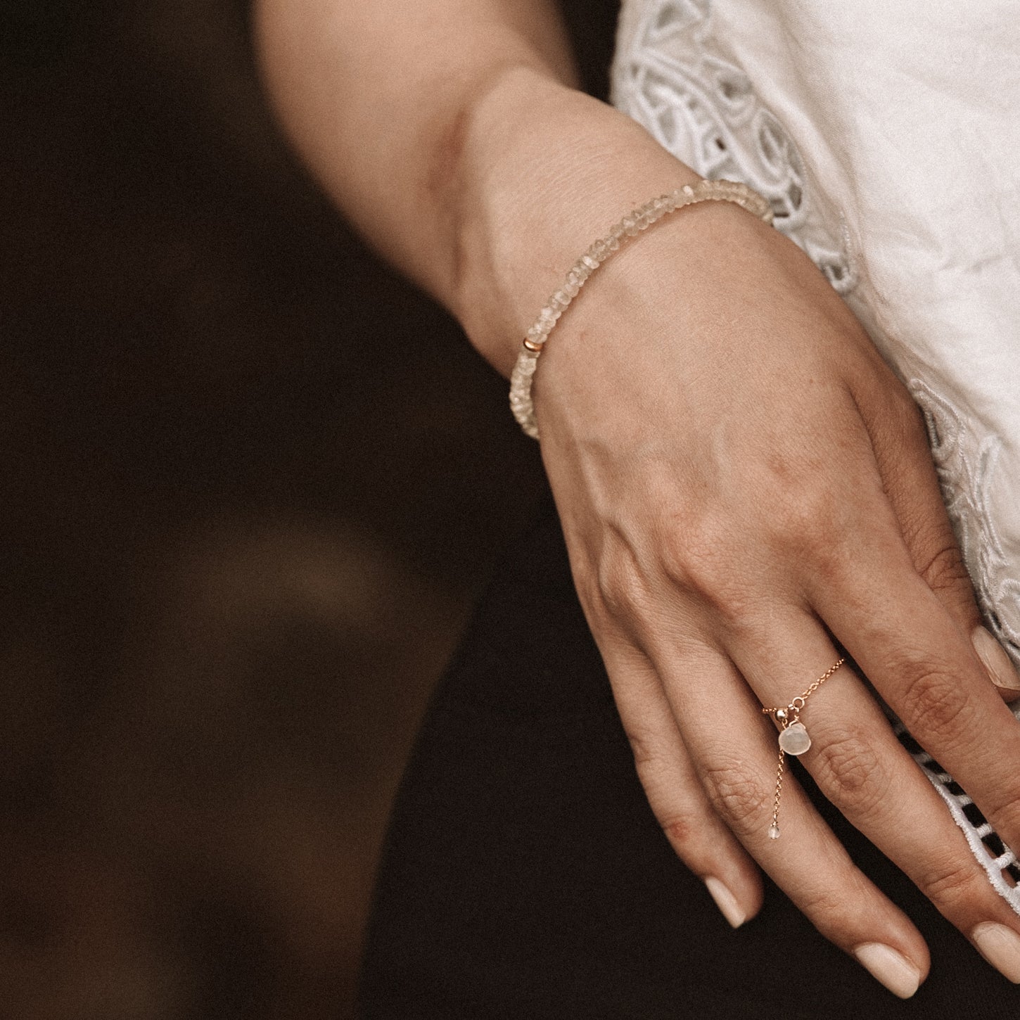 Halo Moonstone Bracelet