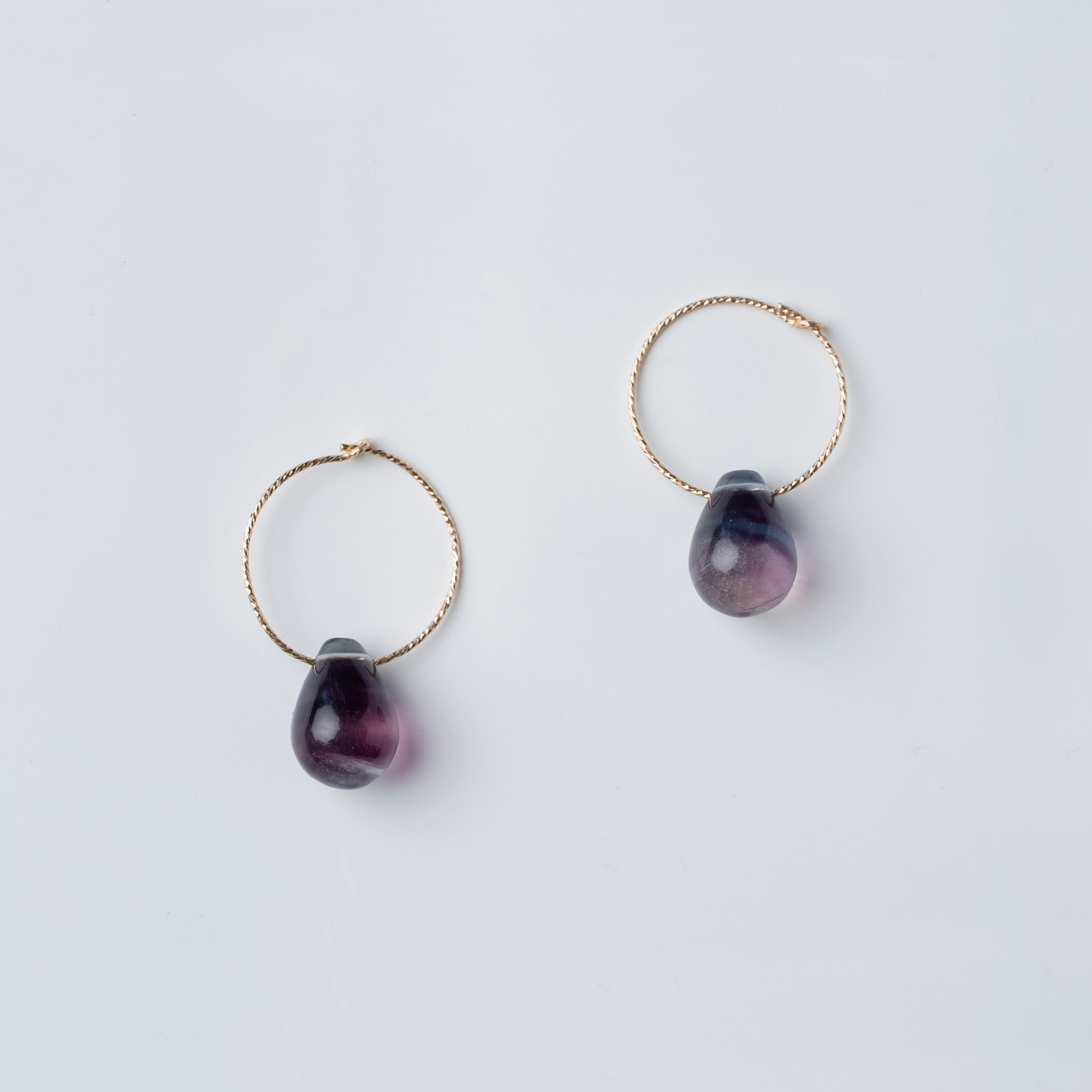 フローライトフープピアス｜SUNSET PURPLE