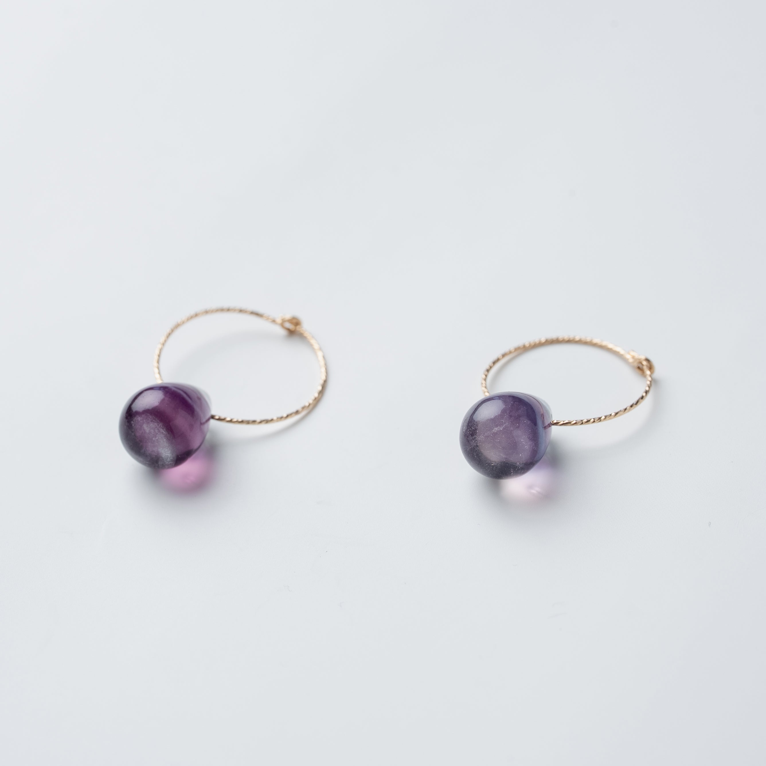 フローライトフープピアス｜SUNSET PURPLE