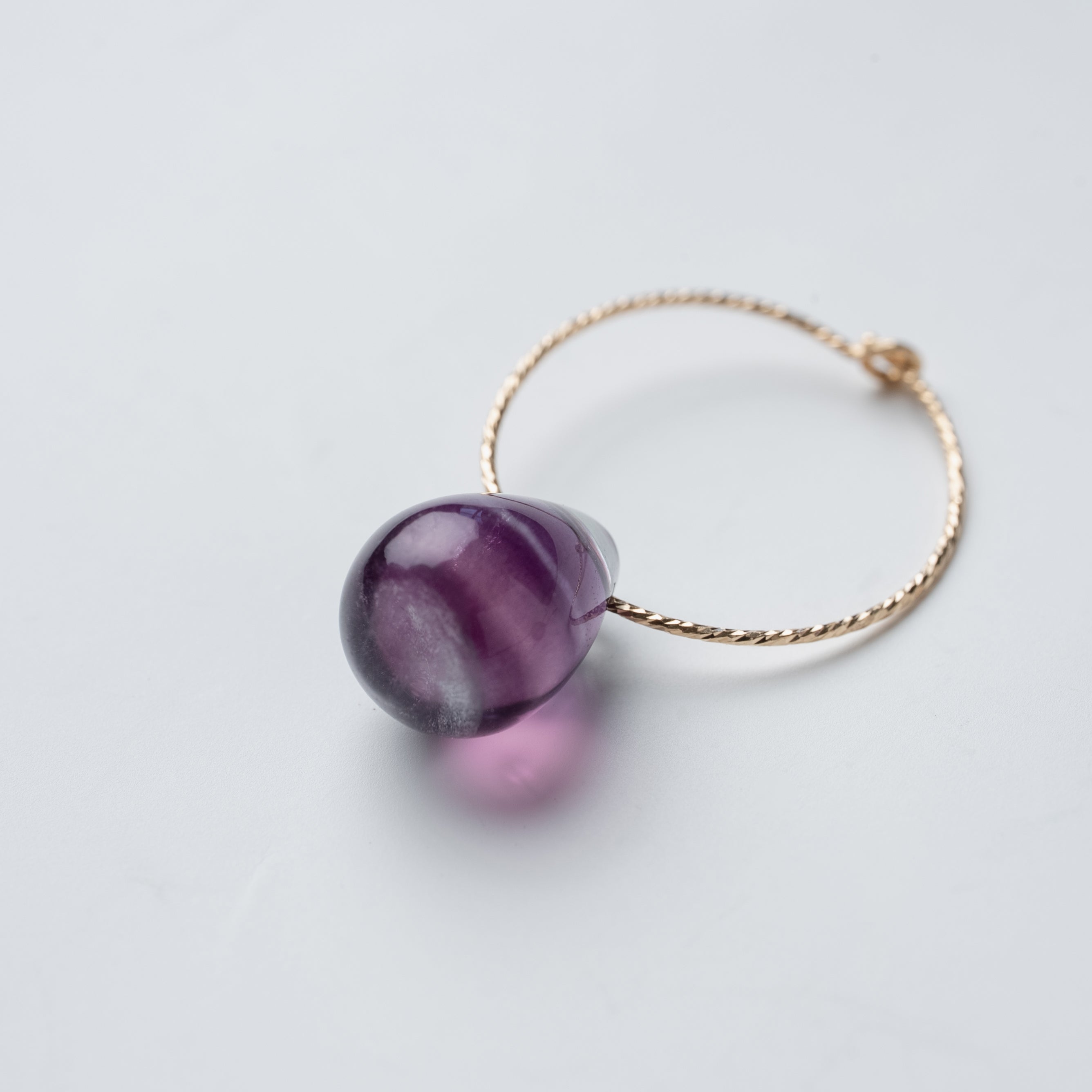 フローライトフープピアス｜SUNSET PURPLE