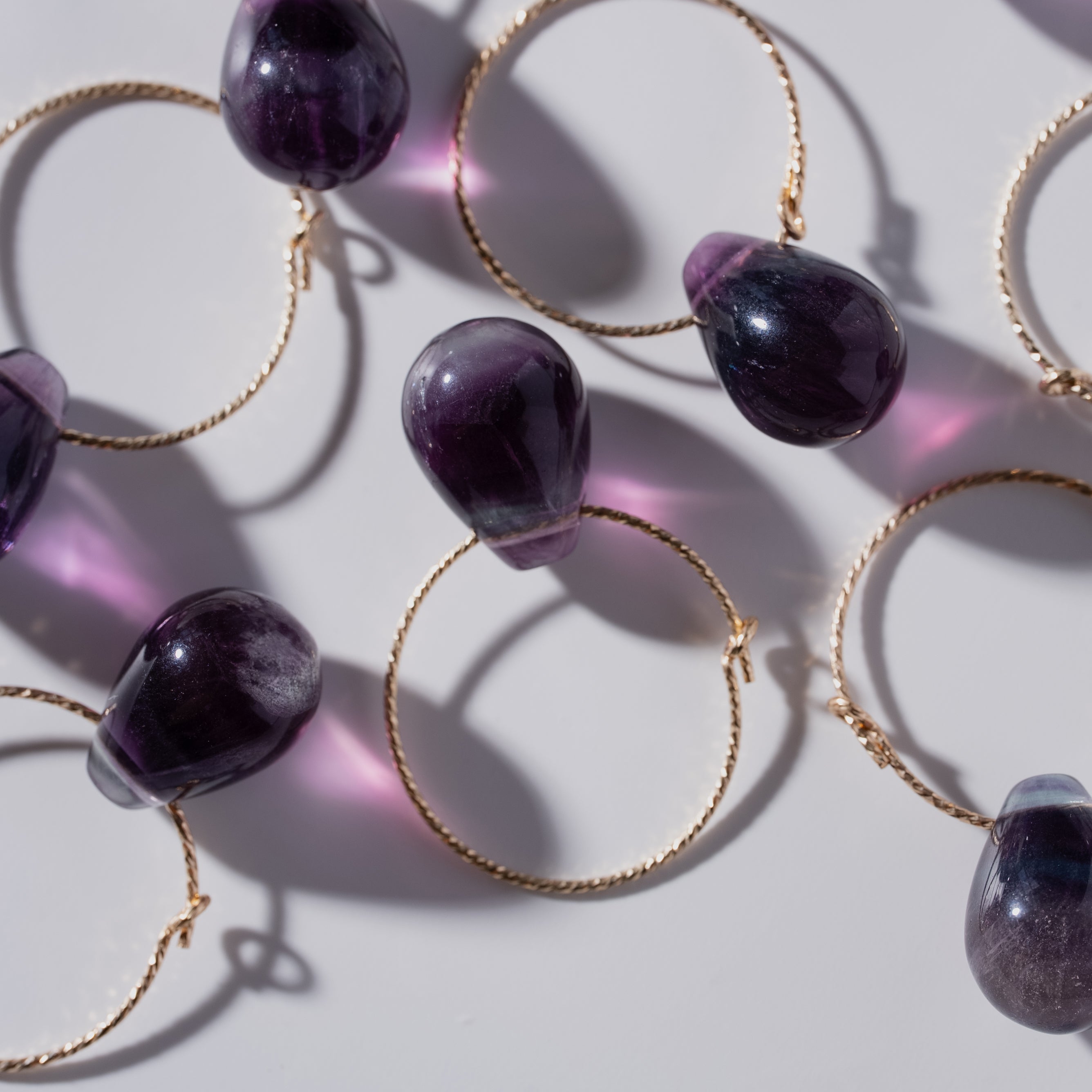 フローライトフープピアス｜SUNSET PURPLE