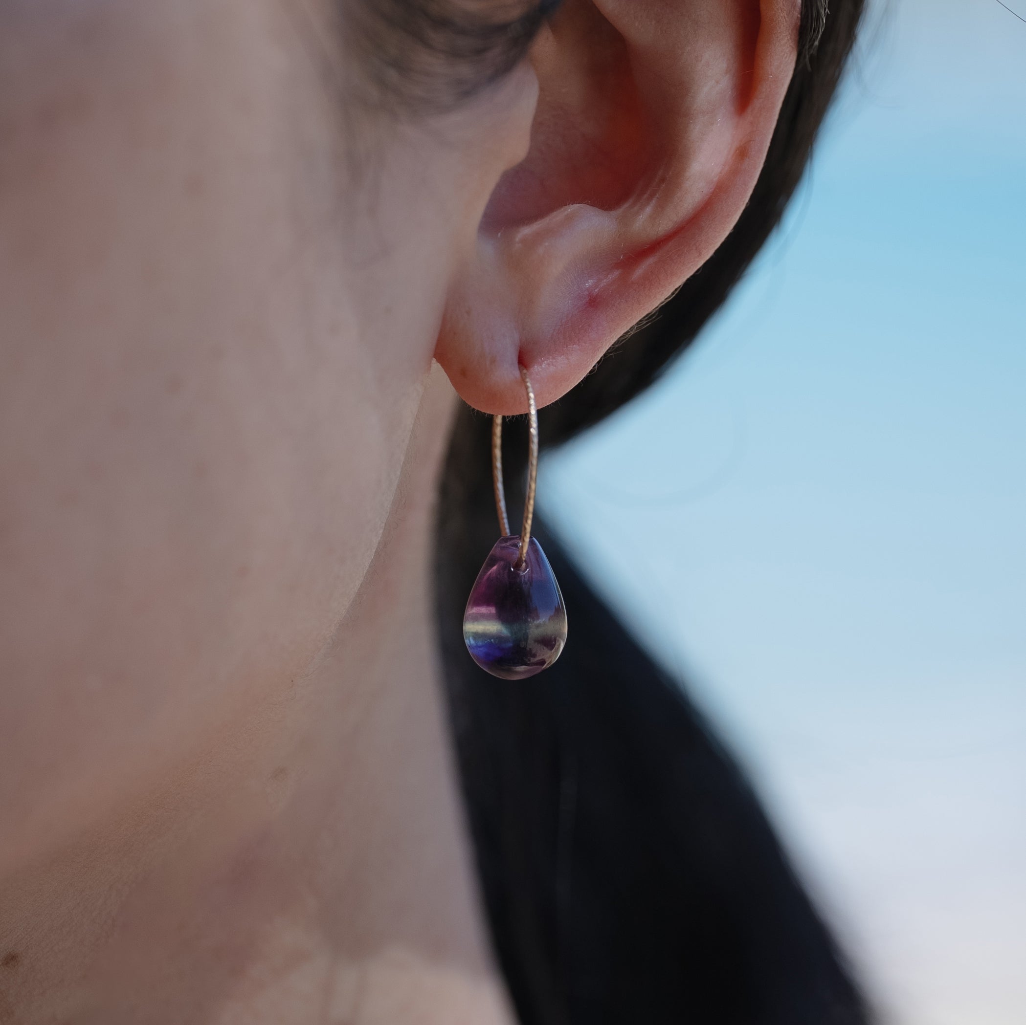 フローライトフープピアス｜SUNSET PURPLE