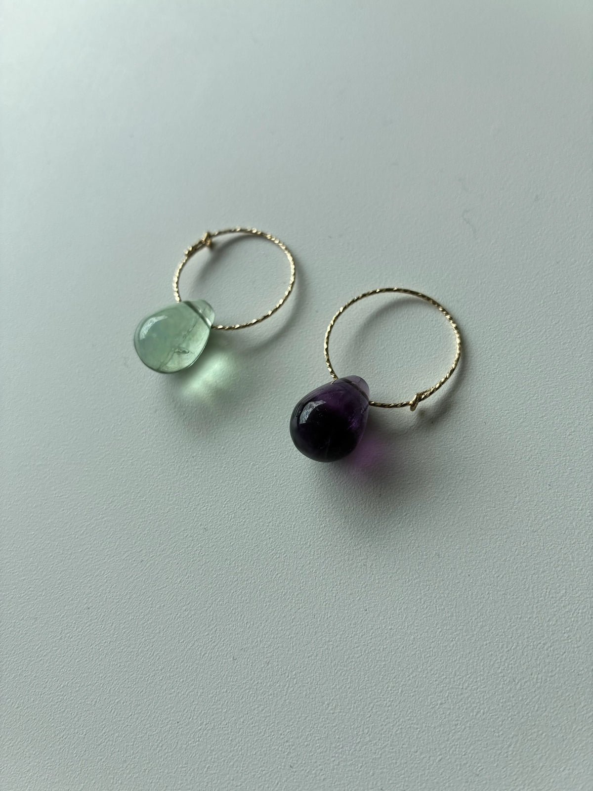 フローライトフープピアス｜DAYLIGHT GREEN